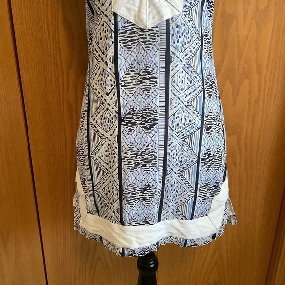 Sail To Sable Blue Print Sleeveless Dress Sz-XXS - Picture 4 of 6